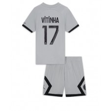 Paris Saint-Germain Vitinha Ferreira #17 Bortaställ Barn 2022-23 Korta ärmar (+ Korta byxor)